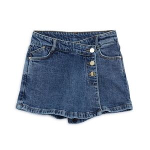 GUESS Girl's Blue Button-Up Denim Skort Shorts - Size 8
